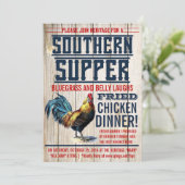 フライドチキンの夕食のパーティの招待状 招待状 (スタンド正面)