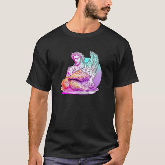 フライドチキンの気化波スタイルヴィンテージ美的 Tシャツ (正面)