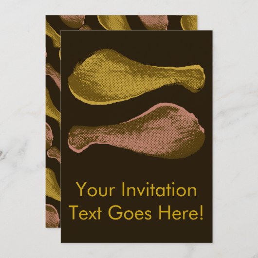 フライドチキンの脚 招待状 (正面/裏面)