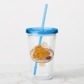 フライドチキンカートゥーンイラストレーション アクリルタンブラー (裏面)