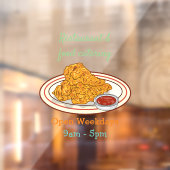 フライドチキンカートゥーンイラストレーション ウィンドウサイン (シート2)