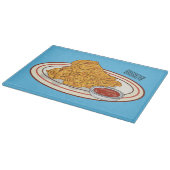 フライドチキンカートゥーンイラストレーション カッティングボード (角)