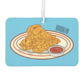 フライドチキンカートゥーンイラストレーション カーエアーフレッシュナー (裏面)