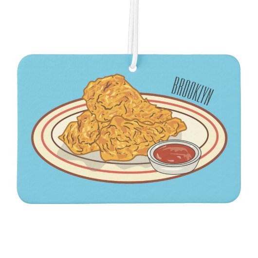 フライドチキンカートゥーンイラストレーション カーエアーフレッシュナー (裏面)