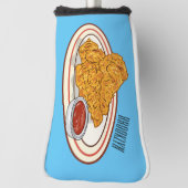 フライドチキンカートゥーンイラストレーション ゴルフヘッドカバー (回転90)