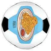 フライドチキンカートゥーンイラストレーション サッカーボール (回転)