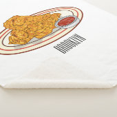 フライドチキンカートゥーンイラストレーション シェルパブランケット (3/4)