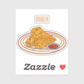 フライドチキンカートゥーンイラストレーション シール (シート)
