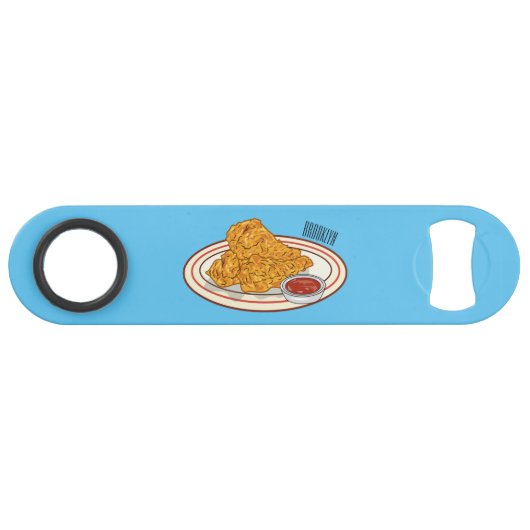 フライドチキンカートゥーンイラストレーション スピード栓抜き (正面(横))