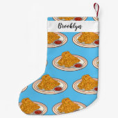 フライドチキンカートゥーンイラストレーション スモールクリスマスストッキング (裏面)