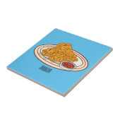 フライドチキンカートゥーンイラストレーション タイル (側面)