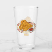 フライドチキンカートゥーンイラストレーション タンブラーグラス (裏面)