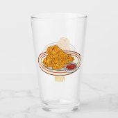 フライドチキンカートゥーンイラストレーション タンブラーグラス (正面)