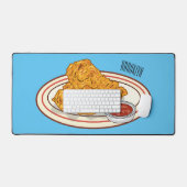 フライドチキンカートゥーンイラストレーション デスクマット (キーボード&マウス)