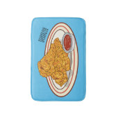 フライドチキンカートゥーンイラストレーション バスマット (正面縦)