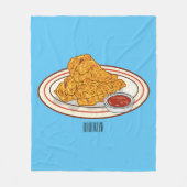 フライドチキンカートゥーンイラストレーション フリースブランケット (正面)