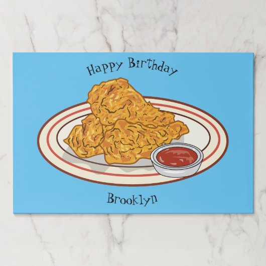 フライドチキンカートゥーンイラストレーション ペーパーパッド (正面)