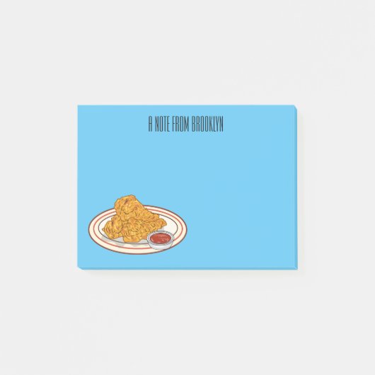 フライドチキンカートゥーンイラストレーション ポストイット (正面)