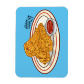 フライドチキンカートゥーンイラストレーション マグネット (縦)