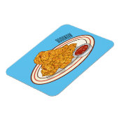 フライドチキンカートゥーンイラストレーション マグネット (左側)