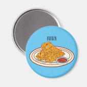 フライドチキンカートゥーンイラストレーション マグネット (正面/裏面)