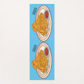 フライドチキンカートゥーンイラストレーション ヨガマット (正面)