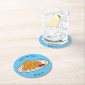 フライドチキンカートゥーンイラストレーション ラウンドペーパーコースター (インサイチュ)