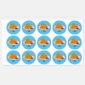 フライドチキンカートゥーンイラストレーション ラベル (シート)