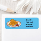 フライドチキンカートゥーンイラストレーション ラベル (インサイチュ)