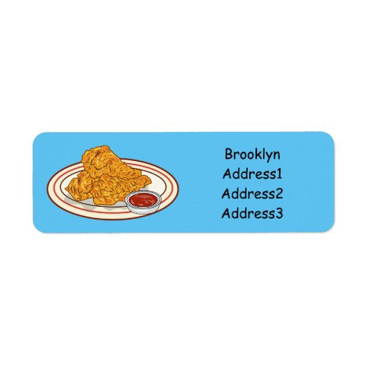 フライドチキンカートゥーンイラストレーション ラベル (正面)