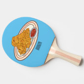 フライドチキンカートゥーンイラストレーション 卓球ラケット (横)