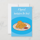 フライドチキンカートゥーンイラストレーション 招待状 (裏面)