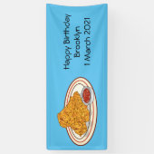 フライドチキンカートゥーンイラストレーション 横断幕 (縦)