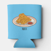 フライドチキンカートゥーンイラストレーション 缶クーラー (裏面)