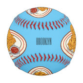 フライドチキンカートゥーンイラストレーション 野球ボール (正面)