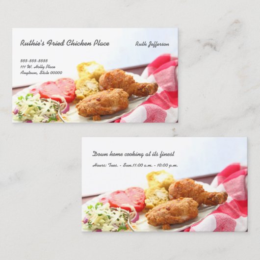 フライドチキンディナーとコピー宇宙 名刺 (正面/裏面)