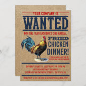 フライドチキンディナーパーティの招待状 招待状 (正面/裏面)