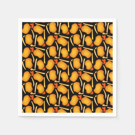 フライドチキンビトとポテトフライ スタンダードカクテルナプキン (正面)