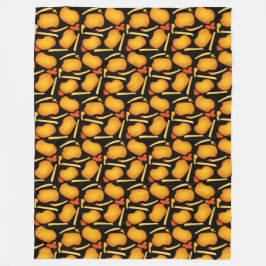 フライドチキンビトとポテトフライ フリースブランケット