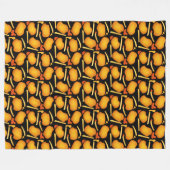 フライドチキンビトとポテトフライ フリースブランケット (正面(横))