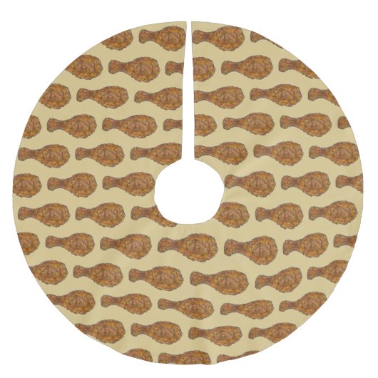 フライドチキンレッグのドラムスティックのソウルフードピクニック ブラッシュドポリエステルツリースカート (正面)