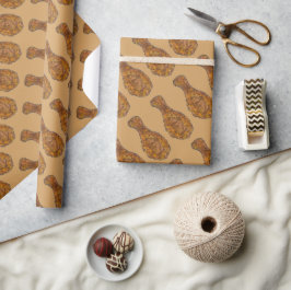 フライドチキンレッググルメソウルフード肉 ラッピングペーパー