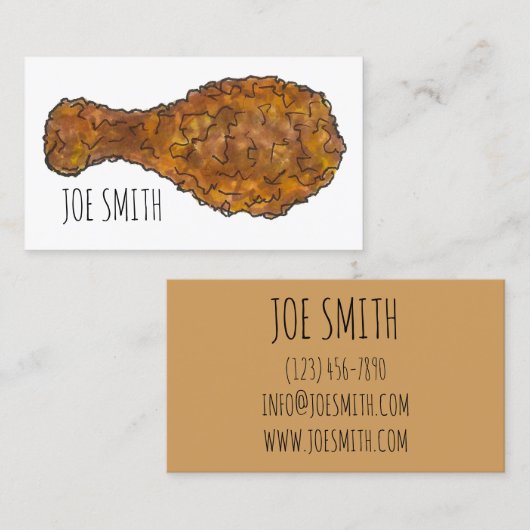 フライドチキンレッグドラムスティックソウル食品グルメシェフ 名刺 (正面/裏面)