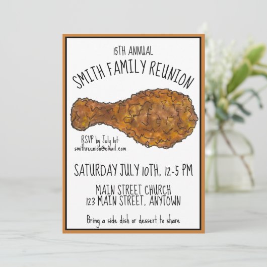 フライドチキンレッグピクニッククックアウトファミリー懇親会 招待状 (スタンド正面)