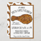 フライドチキンレッグピクニッククックアウトファミリー懇親会 招待状 (正面/裏面)