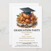 フライドチキン卒業パーティーお祝い 招待状 (正面/裏面)