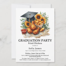 フライドチキン卒業パーティーのお祝い