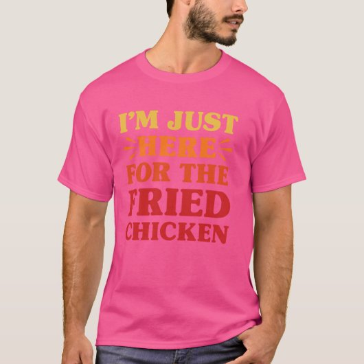 フライドチキン大好きフライおもしろいドチキン好き Tシャツ (正面)