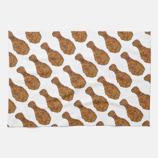 フライドチキン脚ドラムスティック魂フードグルメタオル キッチンタオル (横)