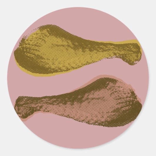 フライドチキン脚 ラウンドシール (正面)